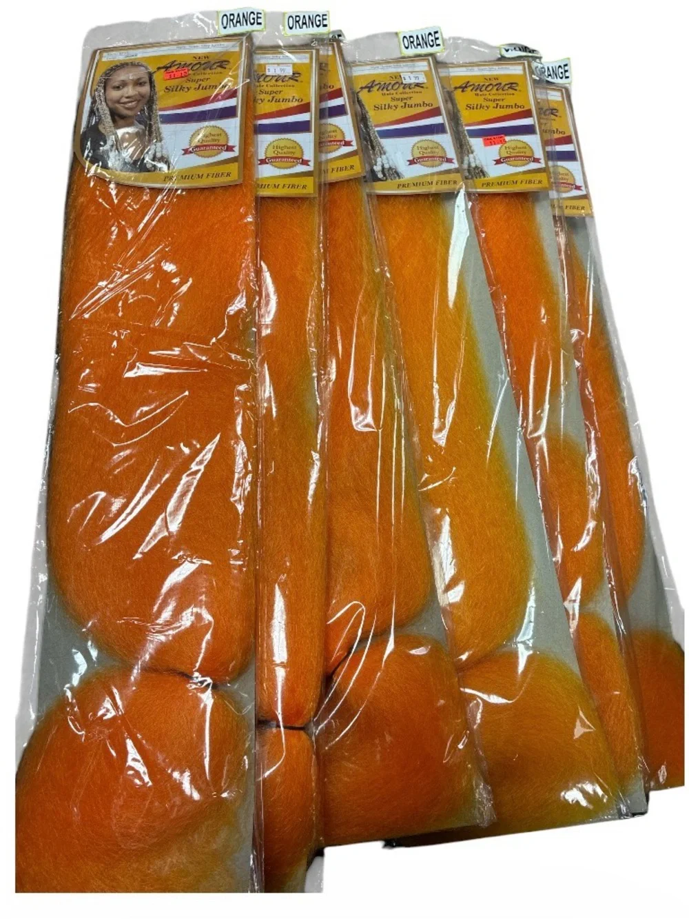 6 pcs Silky Jumbo Synthetic braiding Hair Extension - Orange